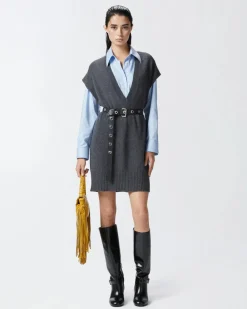 Discount Gilet in Maglia di Misto Cashmere / Donna Maglieria