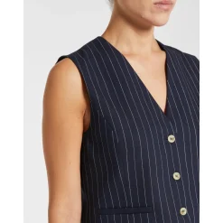Hot Gilet Slim a Disegno Gessato / Donna Top