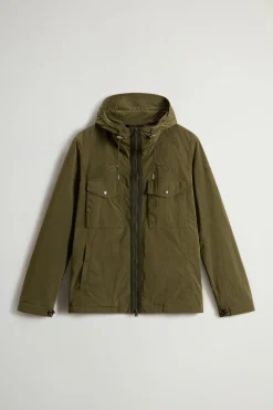 Giubbino con Cappuccio in Misto Nylon / Uomo Giubbotti