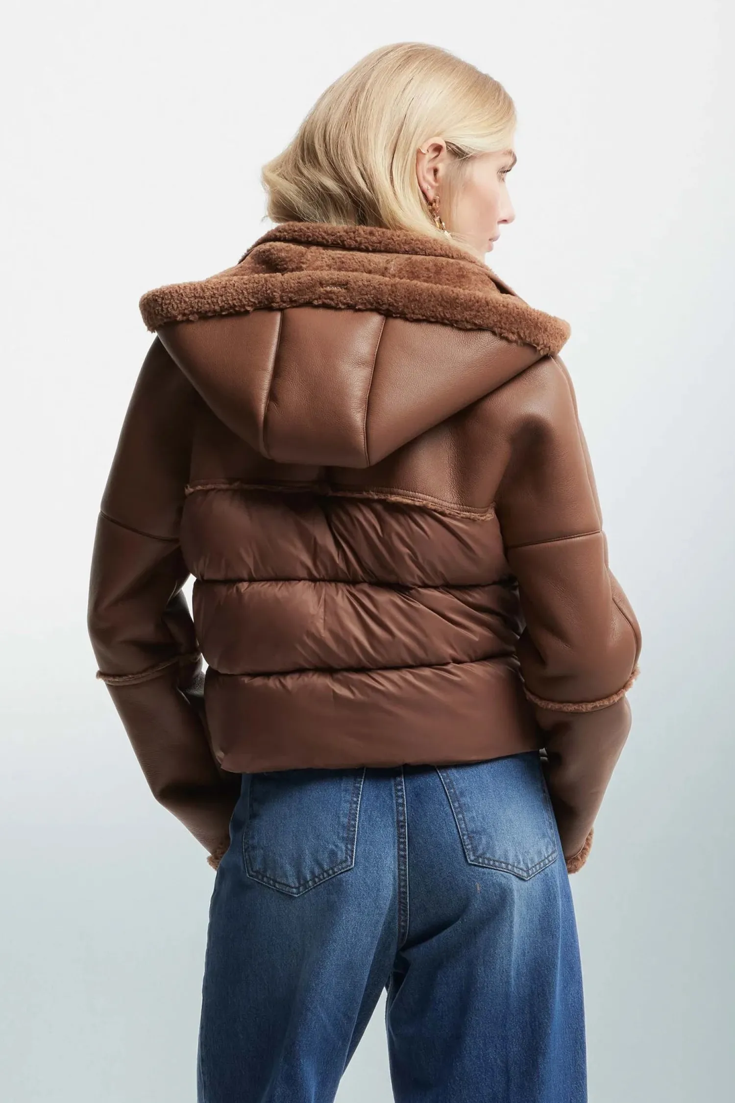 Clearance Giubbino Corto con Dettagli Teddy / Donna Giubbini
