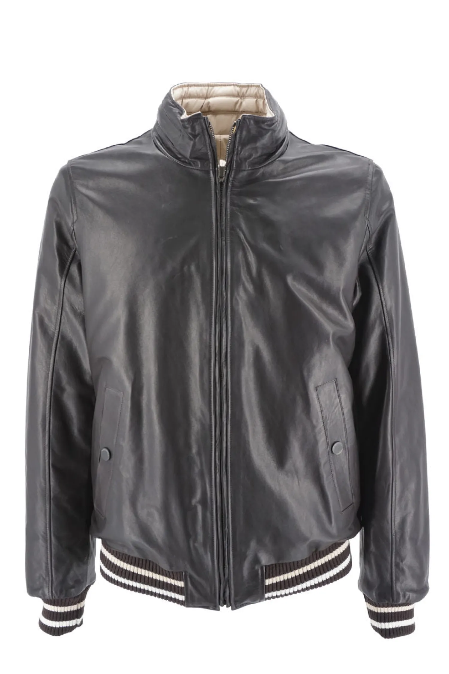 Online Giubbino in pelle reversibile / Marrone Uomo Giubbotti