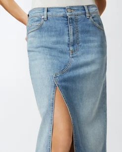 Hot Gonna Lunga in Denim Chiaro / Donna Gonne|Denim