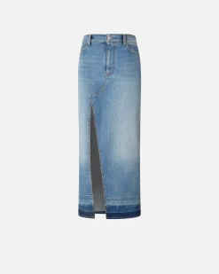 Hot Gonna Lunga in Denim Chiaro / Donna Gonne|Denim