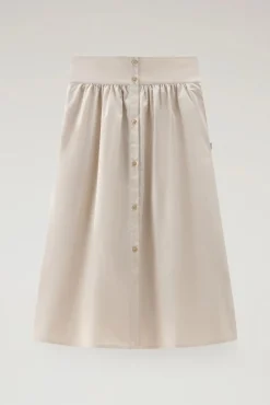 New Gonna Midi in Popeline di Cotone / Donna Gonne