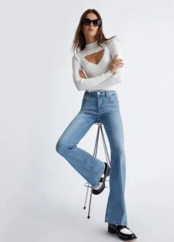 Outlet Flare Fit a Vita Alta / Donna Denim