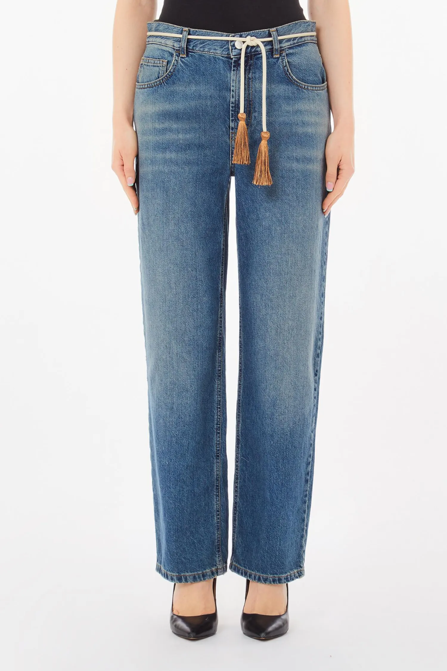 Sale Straight con Cintura / Donna Denim