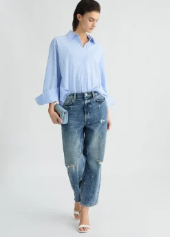 Sale Zebra Straight con Strass / Donna Denim