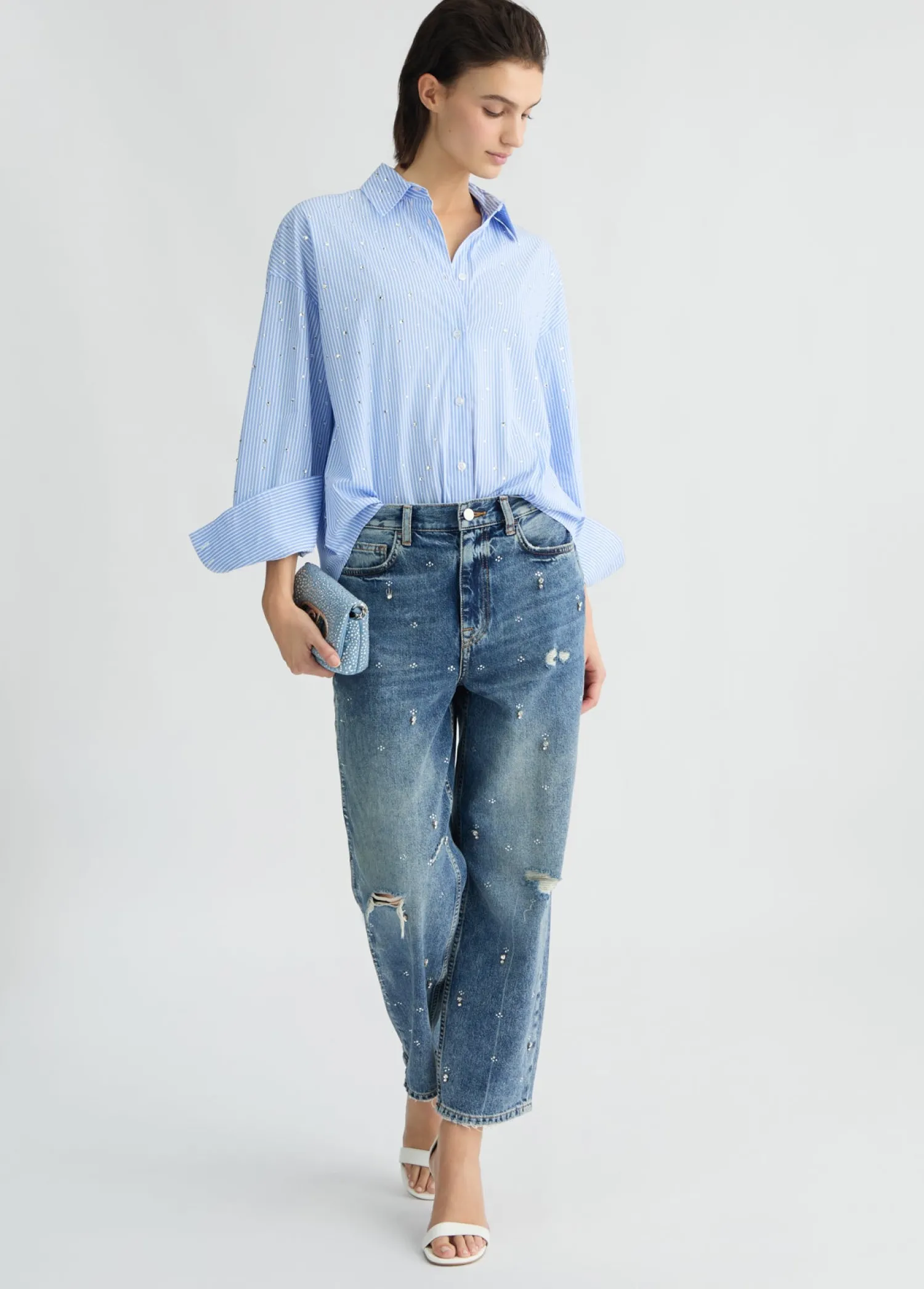 Sale Zebra Straight con Strass / Donna Denim