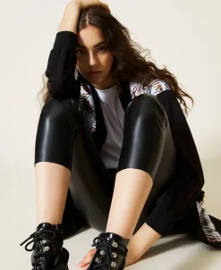 Discount Leggings Twin Set con Doppia Zip / Donna Pantaloni