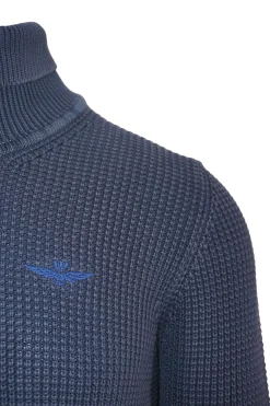 New Maglia Dolcevita con Logo Ricamato / Uomo Maglieria