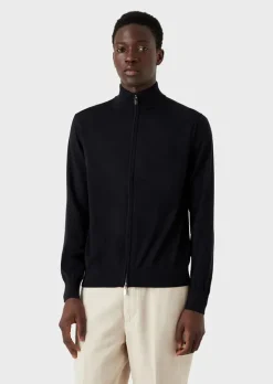 Discount Maglia Fullzip in 100% Lana / Uomo Maglieria