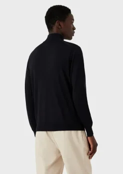 Discount Maglia Fullzip in 100% Lana / Uomo Maglieria