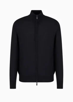 Discount Maglia Fullzip in 100% Lana / Uomo Maglieria