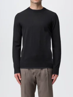 Outlet Maglia Girocollo con Dettaglio a Contrasto / Uomo Maglieria