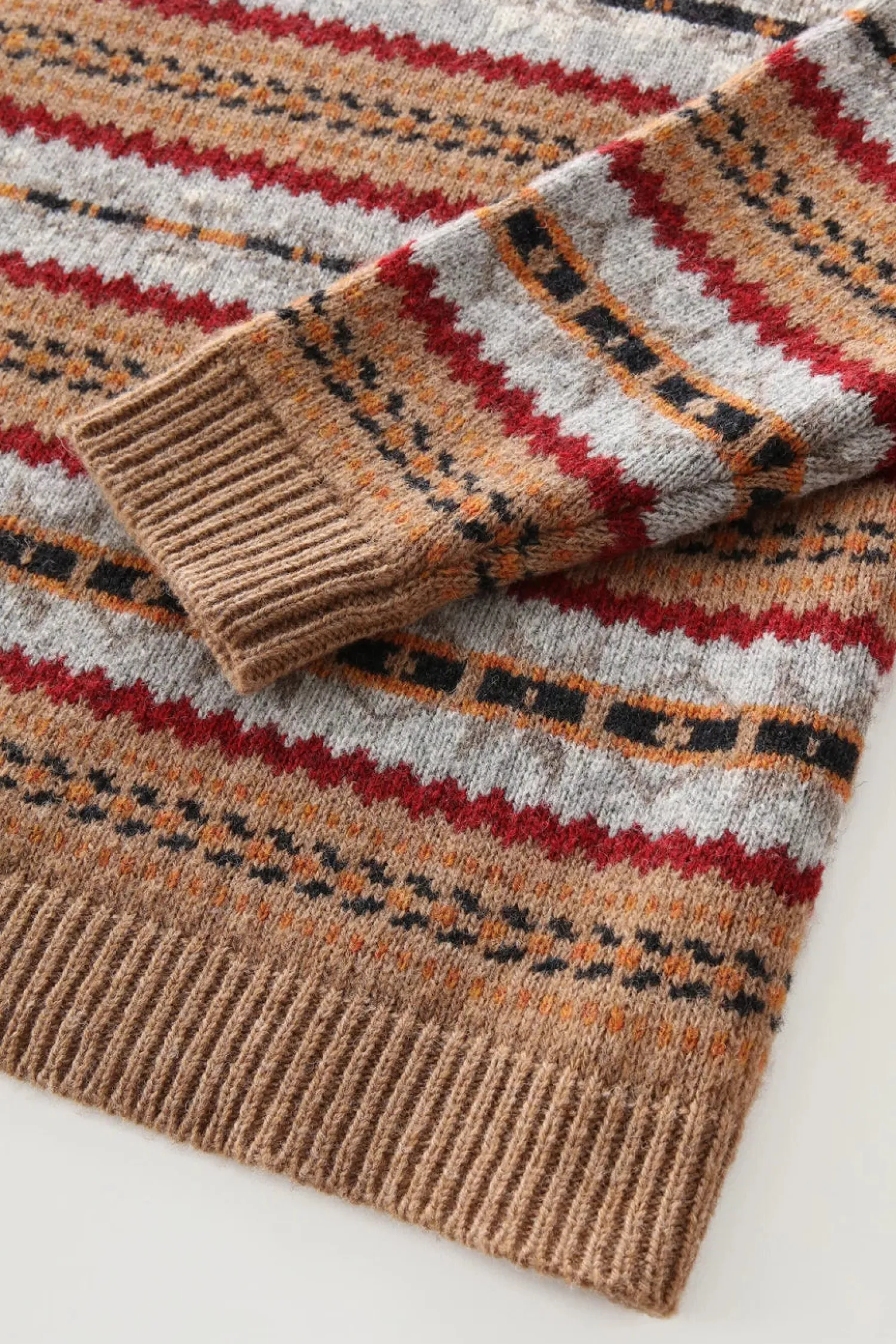 Hot Maglia Girocollo con Fantasia / Beige Uomo Maglieria