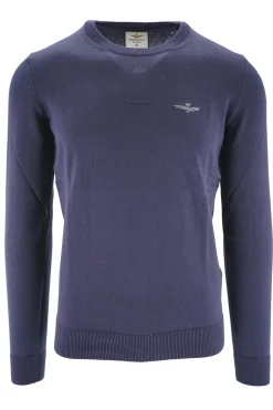 Clearance Maglia Girocollo in Cotone con Logo / Uomo Maglieria
