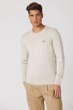 Maglia Girocollo in Cotone con Logo / Uomo Maglieria