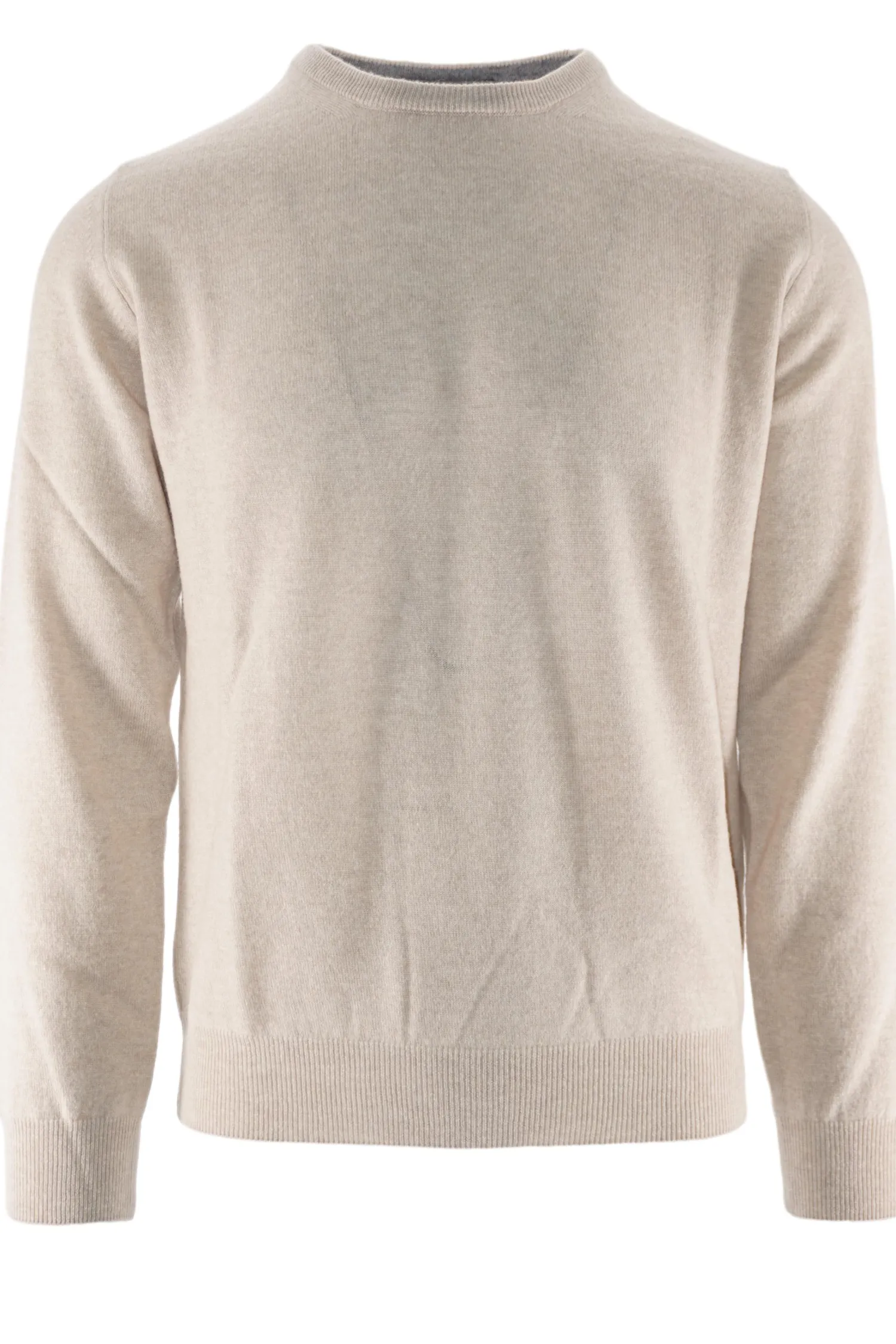 Maglia Girocollo in Misto Cashmere / Beige Uomo Maglieria