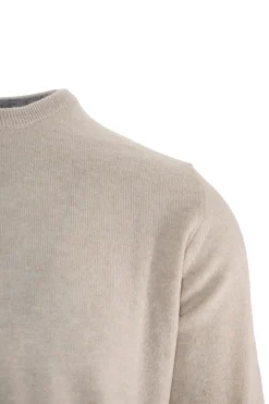 Maglia Girocollo in Misto Cashmere / Beige Uomo Maglieria
