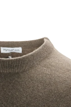Online Maglia Girocollo in Puro Cashmere / Tortora Uomo Maglieria