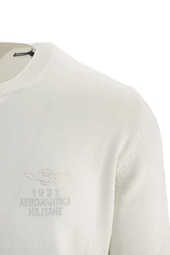 Online Maglia in Cotone con Logo / Bianco Uomo Maglieria