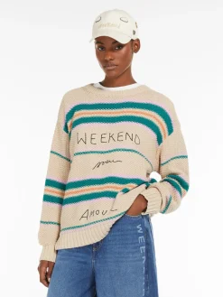 Clearance Maglia in Cotone con Ricamo / Donna Maglieria