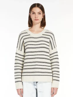 Online Maglia in Filato di Cotone a Righe / Donna Maglieria