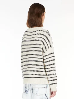 Online Maglia in Filato di Cotone a Righe / Donna Maglieria