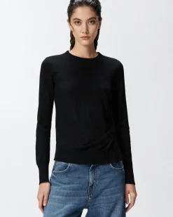 Outlet Maglia in Lana con Bottoni Laterali / Donna Maglieria