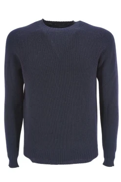 Outlet Maglia in Lana Girocollo / Blu Uomo Maglieria