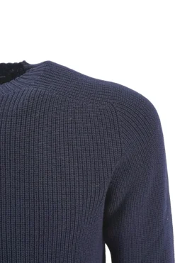 Outlet Maglia in Lana Girocollo / Blu Uomo Maglieria