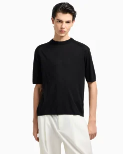 Sale Maglia in Misto Lyocell Punto Rasato / Uomo T-shirt