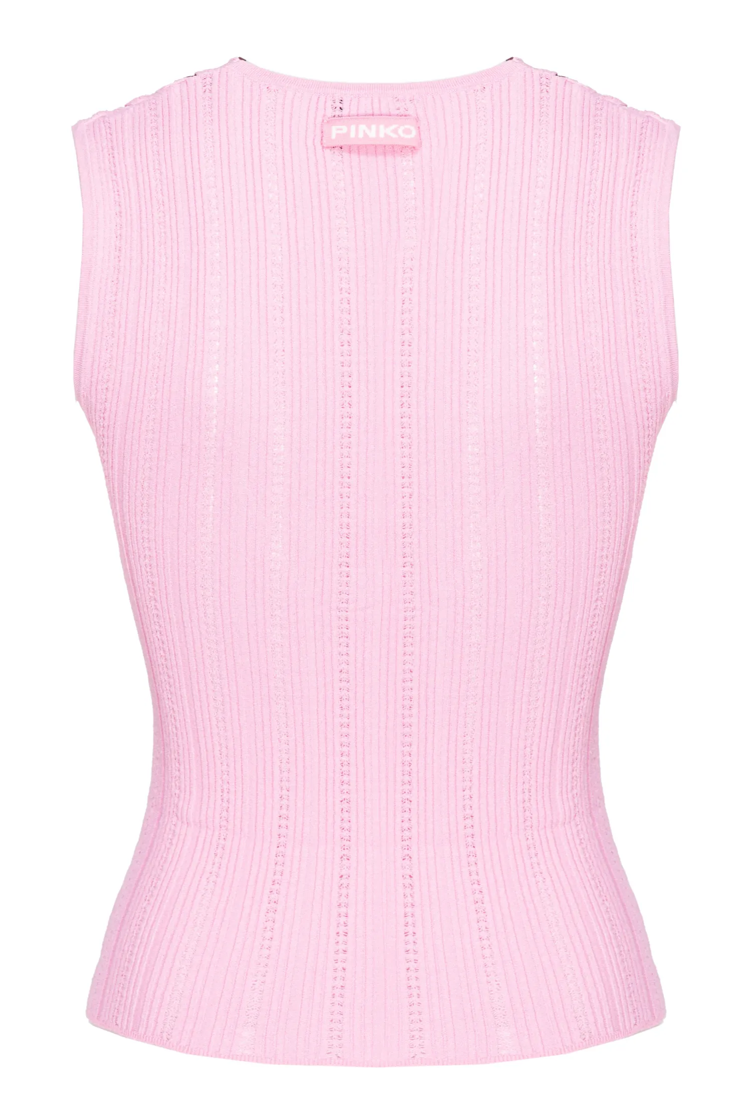 Hot Maglia Smanicata in Misto Viscosa a Coste / Donna Top