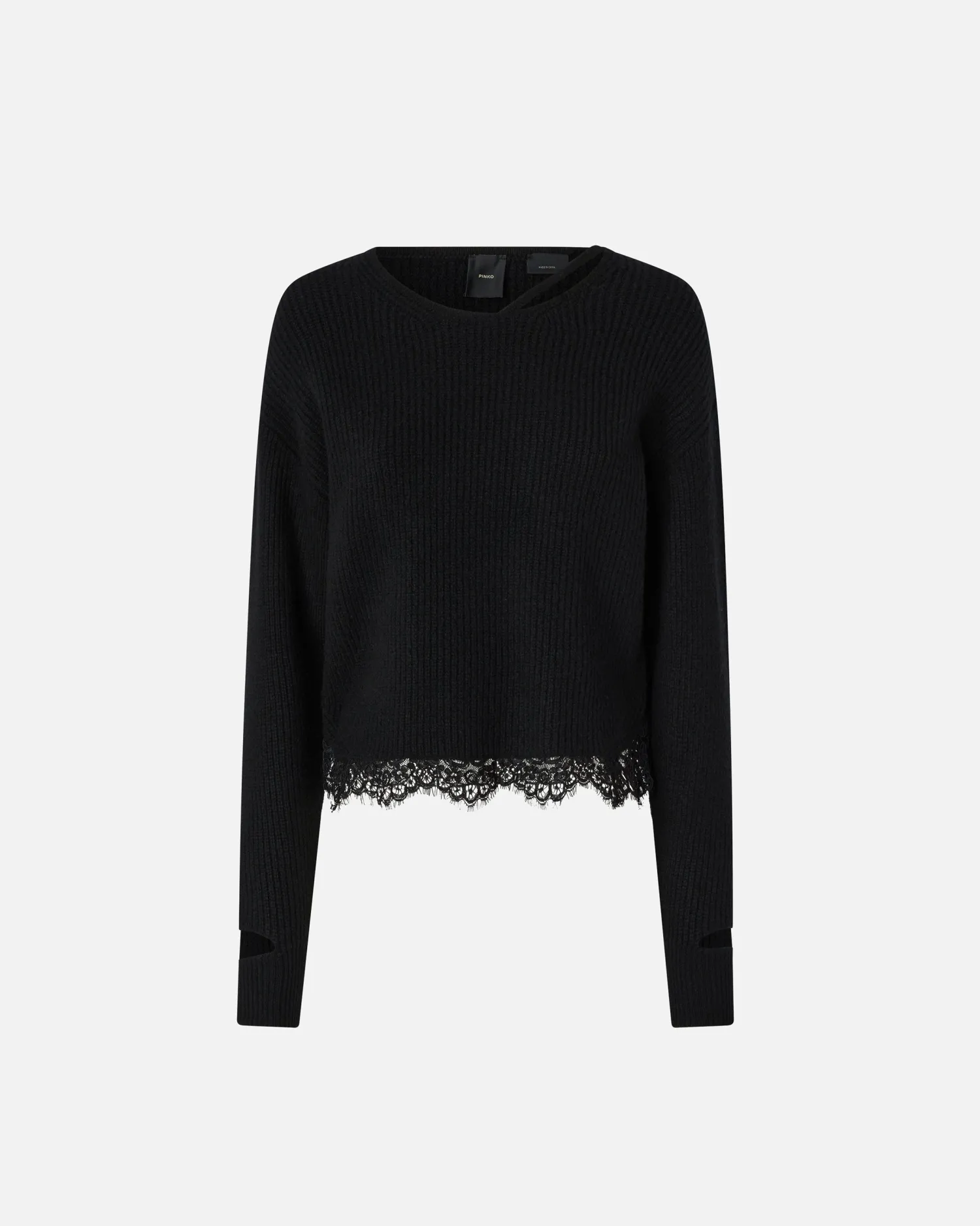 New Maglioncino a Coste con Pizzo al Fondo / Donna Maglieria