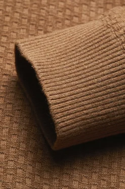 Outlet Maglione in Cotone e Cashmere con Lavorazione / Beige Uomo Maglieria