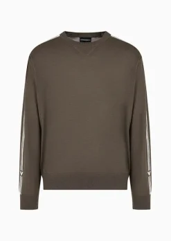 Hot Maglione in Lana Rasata con Logo / Uomo Maglieria