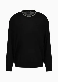 Hot Maglione in Lana Rasata con Logo / Uomo Maglieria