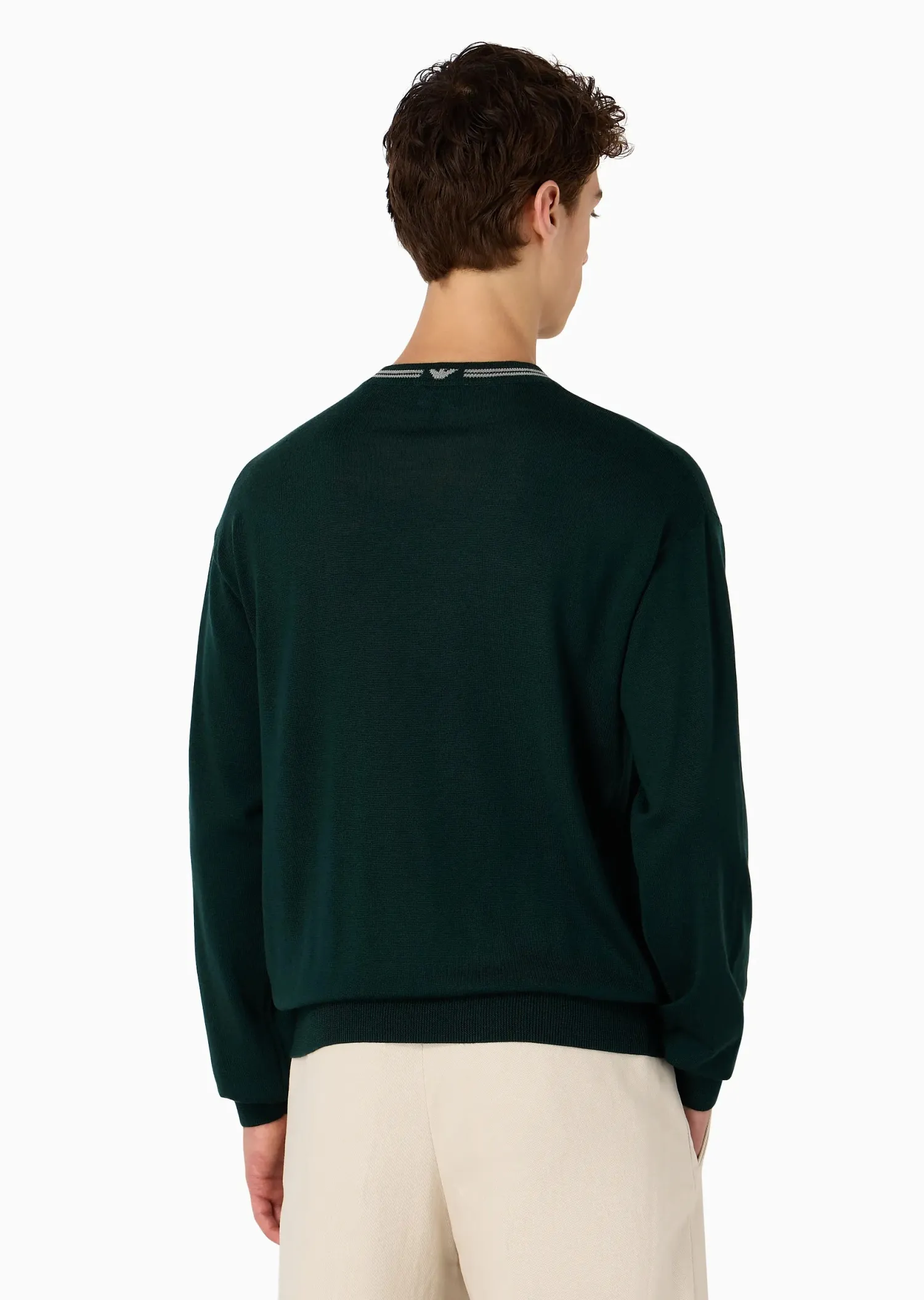 Discount Maglione in Lana Rasata con Logo / Uomo Maglieria