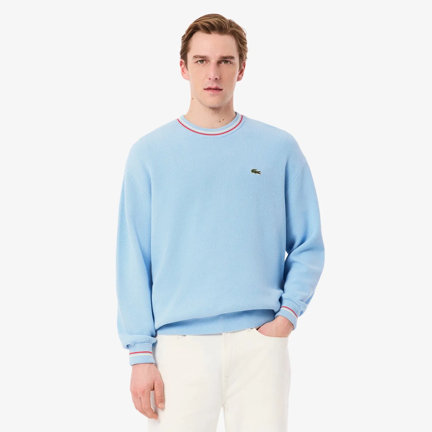 Maglione Leggero in Crepe di Cotone / Uomo Maglieria