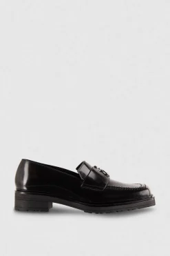 Clearance Mocassini con Punta Quadrata in Pelle / Donna Scarpe Basse
