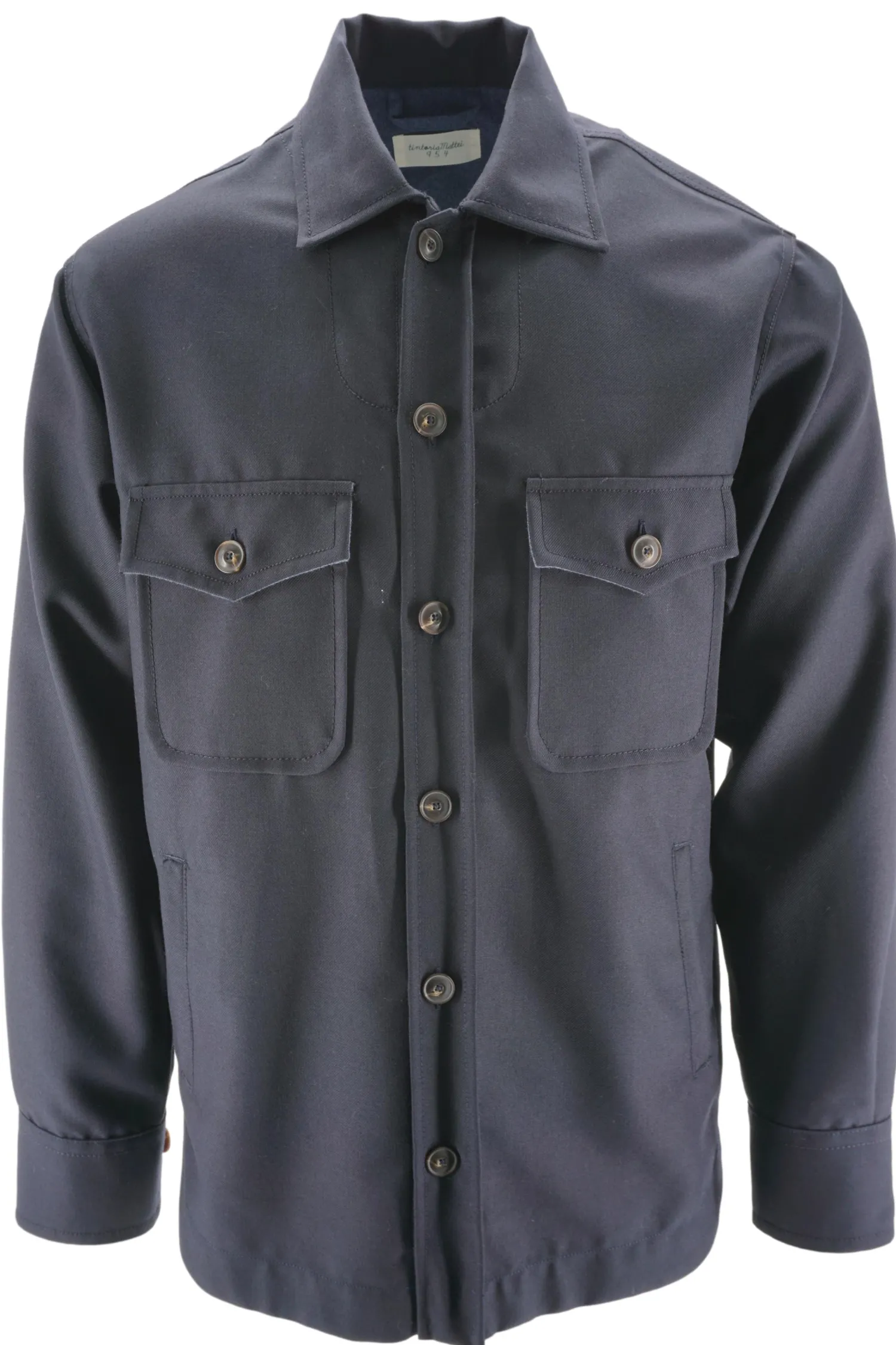 Outlet Overshirt in Lana / Blu Uomo Camicie