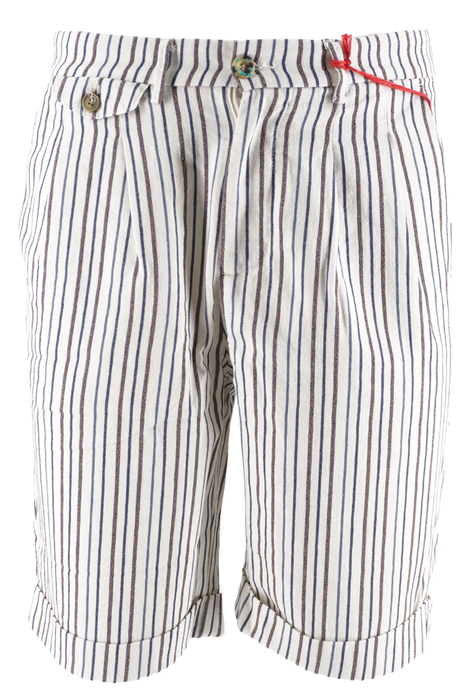 Sale Pantaloncino con Fantasia a Righe in Misto Lino / Uomo Pantaloncini