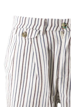 Sale Pantaloncino con Fantasia a Righe in Misto Lino / Uomo Pantaloncini