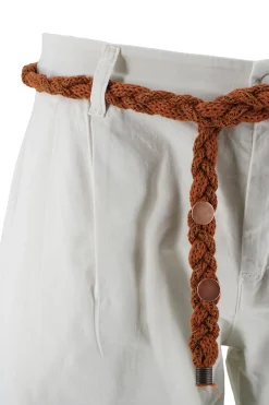 Best Pantaloncino con Pinces e Cintura / Bianco Uomo Pantaloncini
