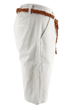 Best Pantaloncino con Pinces e Cintura / Bianco Uomo Pantaloncini