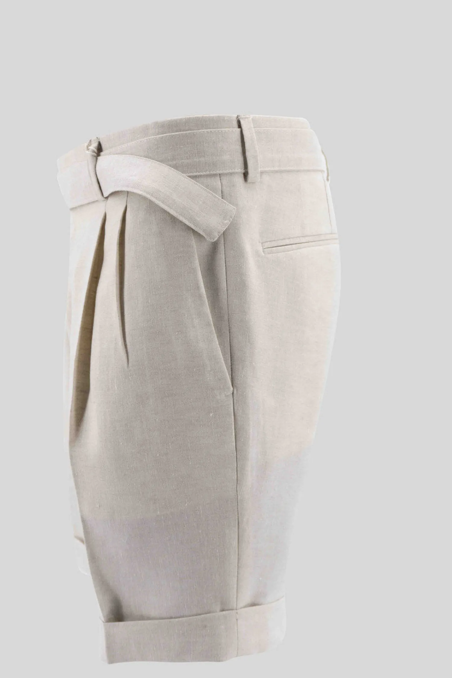 Hot Pantaloncino in Lino con Cintura / Uomo Pantaloncini