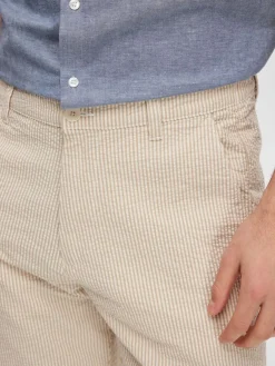 New Pantaloncino in Seersucker / Beige Uomo Pantaloncini