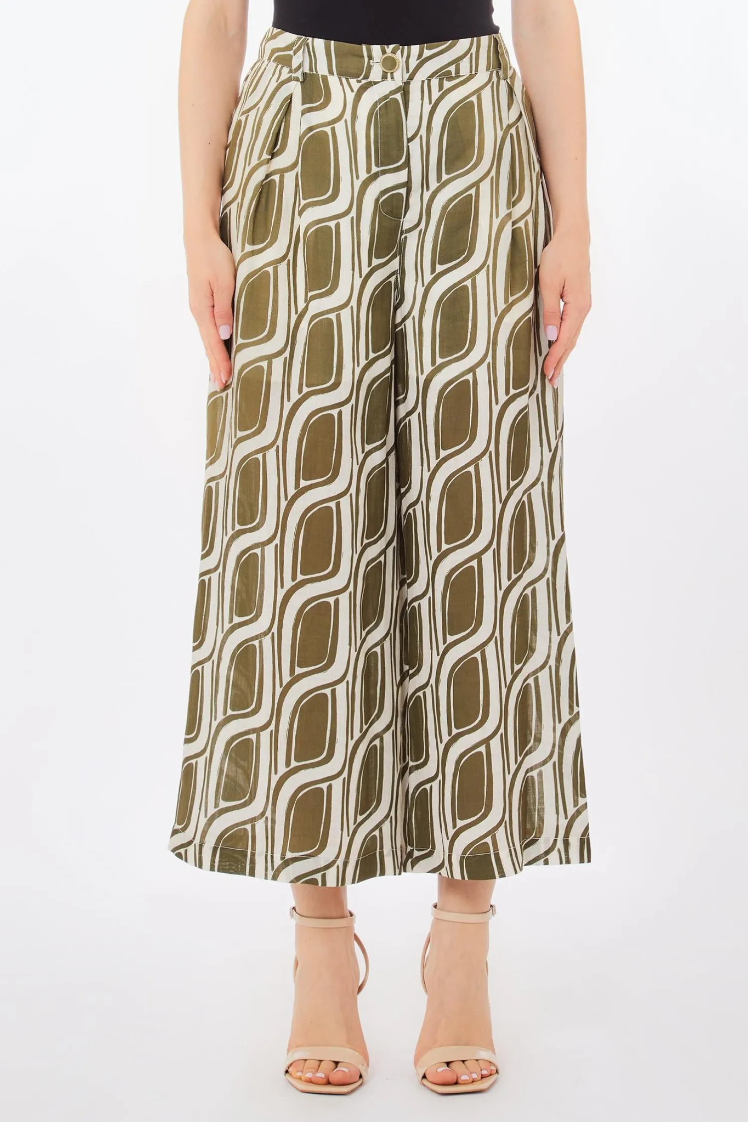 Outlet Pantalone a Palazzo con Fantasia / Donna Pantaloni