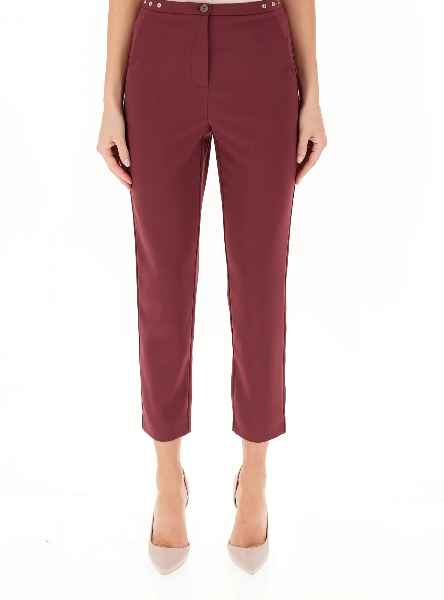Discount Pantalone a Sigaretta in Crepe / Donna Pantaloni