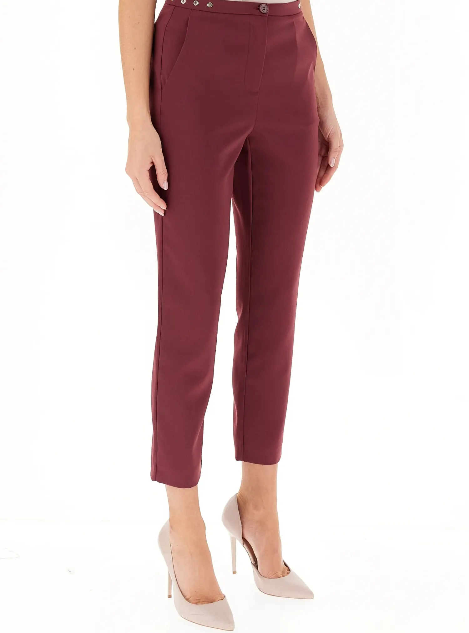 Discount Pantalone a Sigaretta in Crepe / Donna Pantaloni